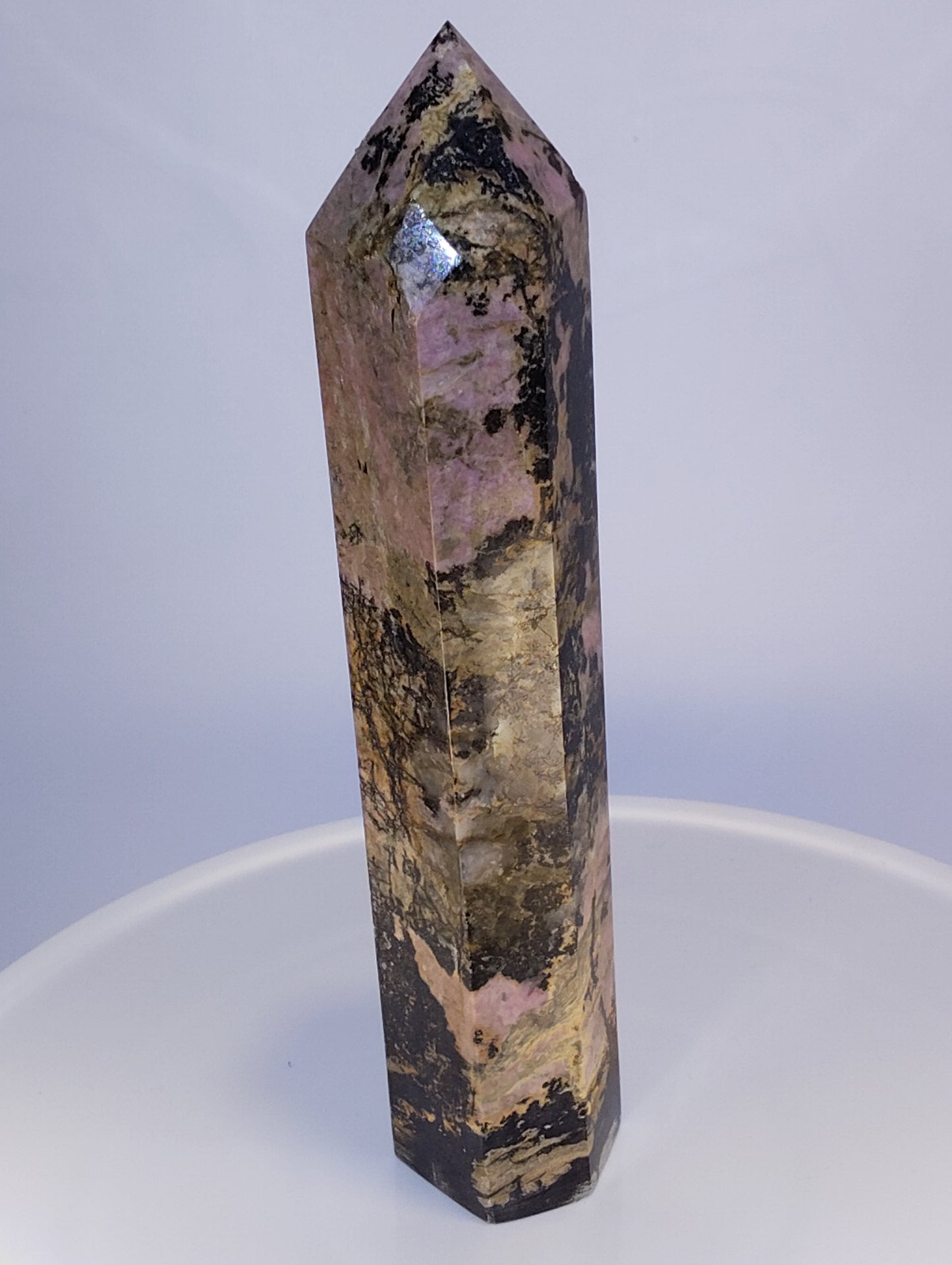 Dendritic Rhodonite Tower — Collector Display Quality — 954g (Rhodonite)